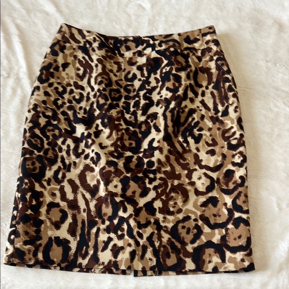 Merona Brown Leopard Print Pencil Skirt